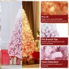 Pre-Lit Pink Christmas Tree - Artificial Xmas Pine Tree, for Home Office, Full Prelighted Warm White LED Lights, Foldable Base, Easy Assembly - 4 of 4