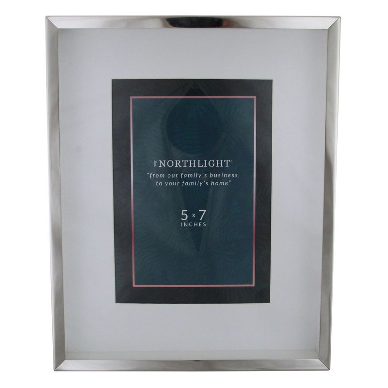 Northlight 10" Modern Look Rectangular 5" x 7" Photo Picture Frame - Silver and Clear, 1 of 6