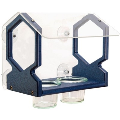 JCs Wildlife Geometric Double Window Bluebird Feeder - Holds 1 Cup Dried Mealworms