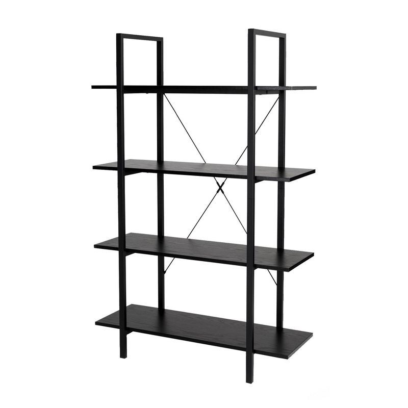 Modern Industry Metal/Wooden 4 Tier Bookcase with Shelves - Glitzhome, 1 of 9