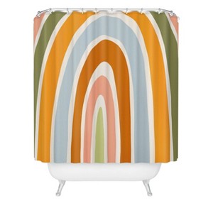Lane and Lucia Late Summer Rainbow Shower Curtain Orange - Deny Designs - 1 of 2