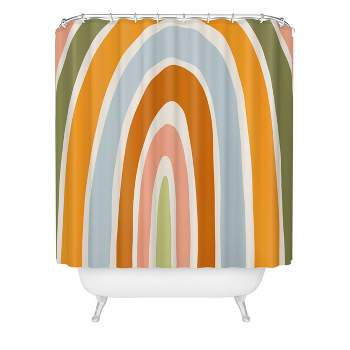 Lane and Lucia Late Summer Rainbow Shower Curtain Orange - Deny Designs