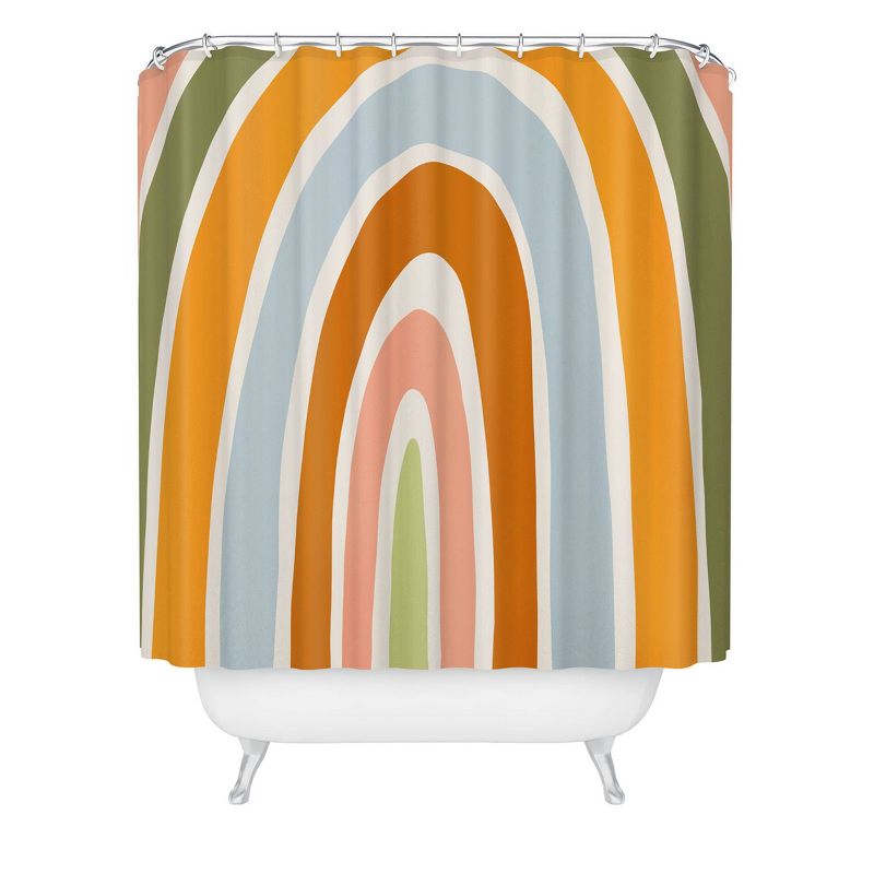 Lane and Lucia Late Summer Rainbow Shower Curtain Orange - Deny Designs, 1 of 3