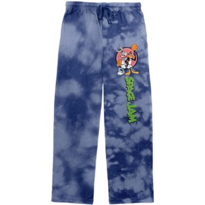 Bugs and Daffy Space Jam Men's Blue and White Cloud Sleep Pajama Pants - 1 of 3