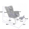 AENKYO 300LB Capacity Soft Teddy Fabric Rocking Chair w/Pocket - Ergonomic Nursery Glider, Solid Wood Base with Footrest for Living Room & Bedroom - 3 of 4