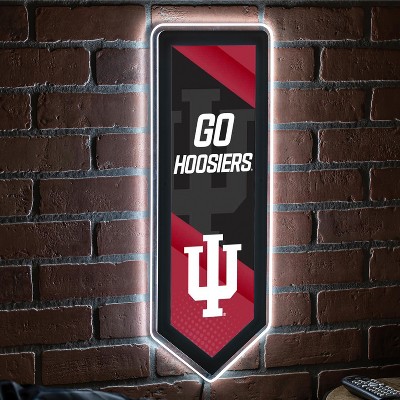 Evergreen Ultra-Thin Glazelight LED Wall Decor, Pennant, University of Indiana- 9 x 23 Inches Made In USA
