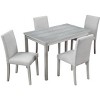 NicBex Dining Table Set for 6 Morden Kitchen Table with MDF Tabletop, Crystal Decoration and 4 PU Chairs for Dining Room - 4 of 4