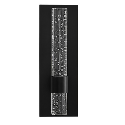 POWLIG 13.7-in 1-Light Black Armed Dimmable Wall Sconces with Full Backplane