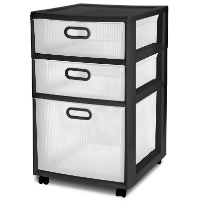 Sterilite Gray Weave 3-Drawer Storage Cart