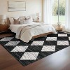 Washable Runner Rug, Modern Checkered Entryway Kitchen Rug Low Pile Soft Trellis Bathroom Carpet Front Door Mat - 4 of 4