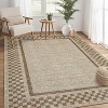 Washable Area Rug Living Room Rugs Modern Bordered Soft Throw Carpet Low Pile Non Slip Checkered Bedroom Rug Geometric Carpet for Nursery - 3 of 4