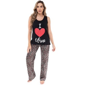 Just Love Womens Tank & Pant Cute Pajama Set - Ribbed PJ Sets Sleepwear Loungewear - 1 of 3