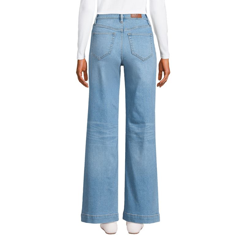 Lands' End Women's Recover High Rise Wide Leg Blue Jeans, 2 of 6