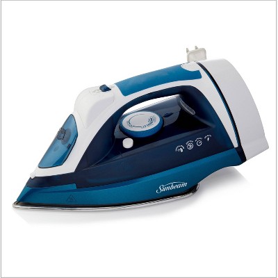 Sunbeam Professional 1700W Digital Steam Iron, Multi-Color LCD Display  Screen, Retractable Cord, Black and Red Finish 