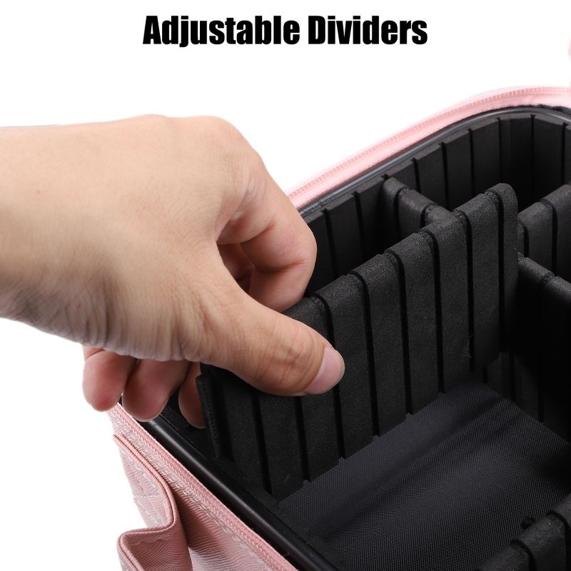 Unique Bargains Makeup Bag Organizer with Adjustable Removable Dividers for Cosmetics Makeup Brushes 1Pcs, 5 of 7