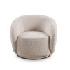 Swivel Barrel Accent Chair, Boucle Upholstered Armchair for Bedroom, Office, Reading Nook, Comfy Single Sofa Chair-The Pop Home - 4 of 4