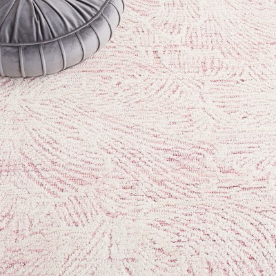 Handmade Pink and Ivory Wool Tufted Area Rug 3' x 5'
