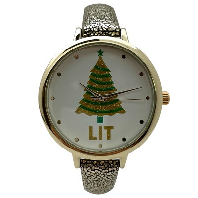 Olivia Pratt Faux Leather Christmas Themed Women Watch