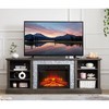 70" Modern TV Stand with 23" Electric Fireplace Insert, Large Media Console Table with Faux Stacked Stone Surround and Spacious Storage Cabinet - 2 of 4
