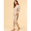 Allegra K Women's Satin Button Down Sleepshirt with Pants Sleepwear Pajama Set - 4 of 4