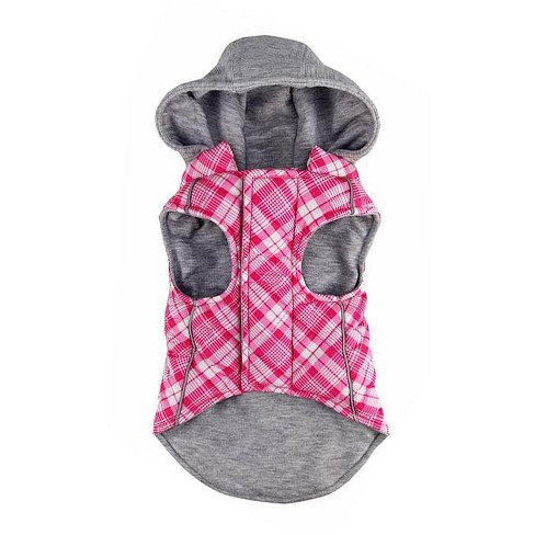 Doggie Design Weekender Dog Sweatshirt Hoodie - Pink And White Plaid  Flannel (md) : Target