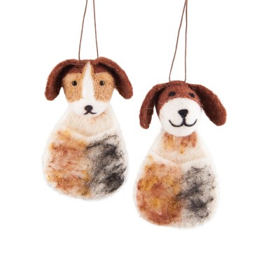 Gallerie II Felt Dog Pouch Christmas Xmas Ornament A/2