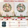 22 Inch Large Outdoor Christmas Wreath, Battery Operated Lighted Xmas Wreaths with Rose Gold Balls Poinsettias for Fireplace Window Wall - 4 of 4