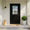 PexFix Fiberglass Entry Door 6-9/16 Vinyl Frame 9 Lite Frosted Glass Front Door Front Entrance Left Hand Inswing Black Wooden Grain Door - 3 of 4