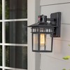 C Cattleya 1-Light Matte Black Motion Sensing Dusk to Dawn Outdoor Wall Lantern Sconce with Clear Tempered Glass - 2 of 4