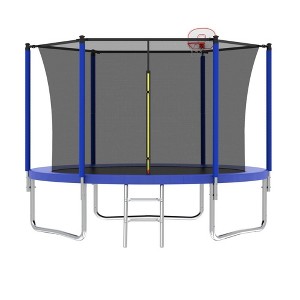 Jump Into Fun Outdoor Trampoline,With UV-resistant Safety Net, Soft Rebound Pad,Ladder,Basketball net,Safe And Wear-Resistant Trampoline - 1 of 4