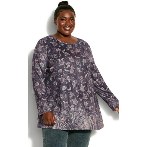 Avenue | Women's Plus Size Evie Top - Peach - 30w : Target