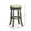FURNIinspire Counter And Bar Stools Counter Stool Bar Chair, Fixed Height Armless Kitchen Stool, Leather Seat, Thick Cushion, Gray, 17"*17"*30" - 3 of 4