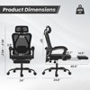 RISOKEYS Ergonomic Office Chair with Footrest and Headrest,Adjustable Lumbar Support - High Back Mesh Computer Desk Chair for Home Office - 3 of 4