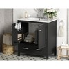 NicBex 30/36/60/72"Bathroom Vanity Set with Ceramic Sink,2 Doors&1 Drawer,Multifunctional Storage Cabinet Combo,4" Faucet Hole(No Faucet) - 3 of 4