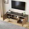 58"W/70"W Modern TV Stand Entertainment Center TV Cabinet with Drawer and Shelf, Natural Wood Wash-ModernLuxe - 2 of 4