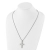 Black Bow Jewelry Men's Stainless Steel Brushed Textured Cross Necklace, 24 Inch - 3 of 4