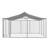 Large Outdoor Dog Kennel Enclosure Cage Fence with Roof, 157.2 x 157.2 x 91.2 Inch - 3 of 4