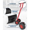 Heavy-Duty Rolling Snow Shovel, 29" Blade, 3-Size Metal Blade & Adjustable Handle, with Wheels for Driveway and Sidewalk - 4 of 4