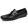 Santimon Men's Leather Horse-Bit Flat Moccasin Loafers Casual Boat Shoes Black - 2 of 4