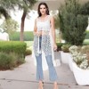 Anna-Kaci Swim Women's Boho Crochet Long Vest Top Sleeveless Lace Cardigan Duster Swimwear Cover Ups - 4 of 4