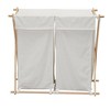 Household Essentials Wood X-Frame Double Sorter White: Removable Liner, 40 lb Capacity, Clothes Drying Rack - 3 of 4