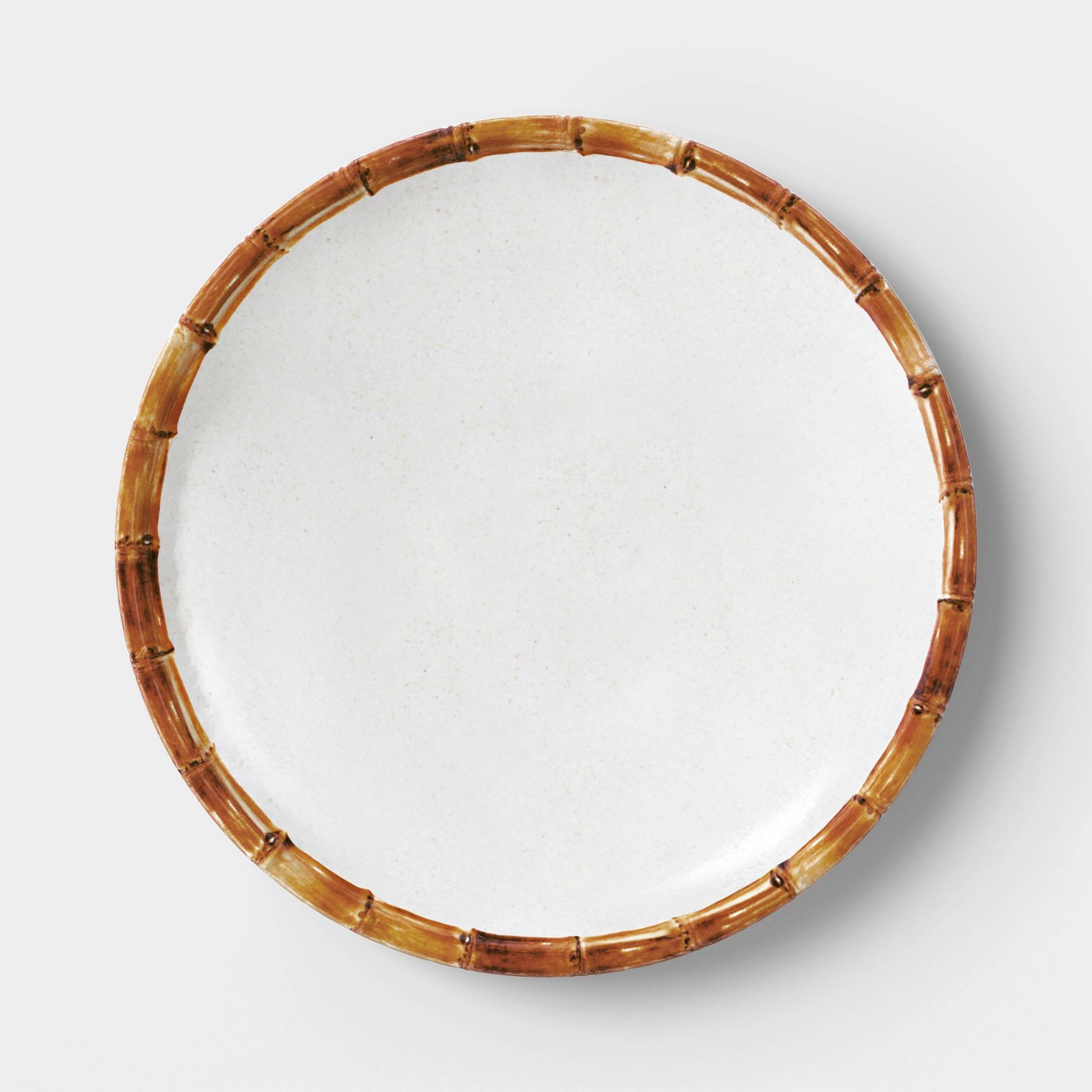 11.125" Bamboo Border Dinner Plate White - Threshold™