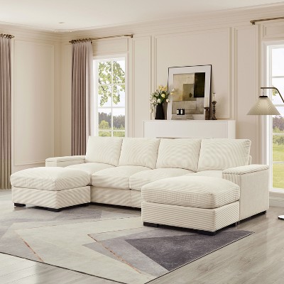 corduroy sofa bed, foldable double sofa bed with folding armrests, suitable for living rooms