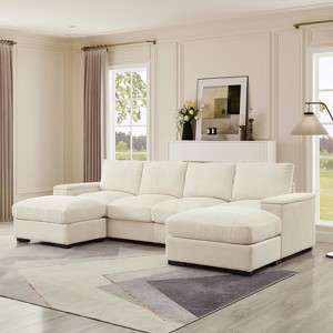 corduroy sofa bed, foldable double sofa bed with folding armrests, suitable for living rooms - 1 of 4