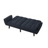 74.5 inch Foam Futon Sofa Bed,Converted Adult Futon Sofa Sleeper with 2 Pillows for Livingroom,Dark Gray - 2 of 4
