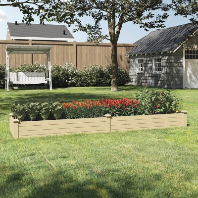 8ft x 2ft Natural Fir Wood Raised Garden Bed