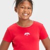 Girls' Short Sleeve Graphic Racing Flags Baby T-Shirt - art class™ Red - image 2 of 4