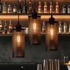 DORESshop 1-Light Iron Mesh Cylinder Hanging Light Retro Industrial Black Cage Pendant Light for Indoor,Restaurant,Kitchen - 3 of 4