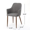 Set of 2 Mid-Century Modern Fabric Dining Chairs, Accent Side Chair, Leisure Chairs with Wood-Finish Metal Legs, Christopher Knight Home Armchair - 2 of 4