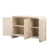 Hostack Curved Sideboard Buffet with Gold Handles and Adjustable Organizer for Dining and Living Room, Natural - 4 of 4